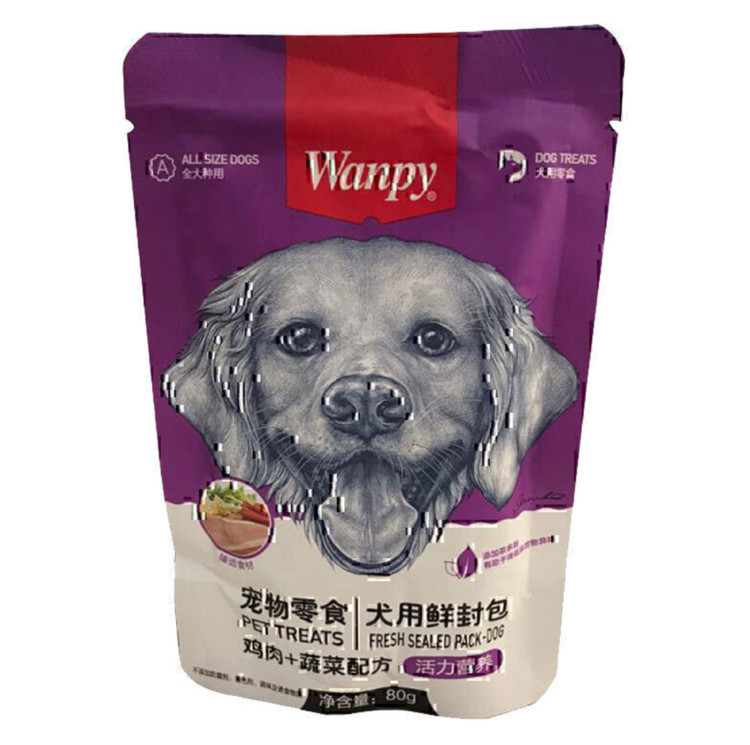 پوچ سگ ونپی با طعم مرغ و سبزیجات Wanpy Chicken & Vegetable وزن ۸۰ گرم