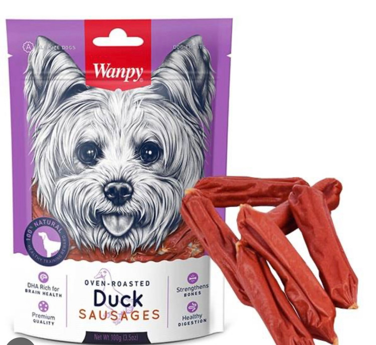 تشویقی سوسیسی سگ ونپی با طعم اردک Wanpy Duck Sausages وزن 100 گرم