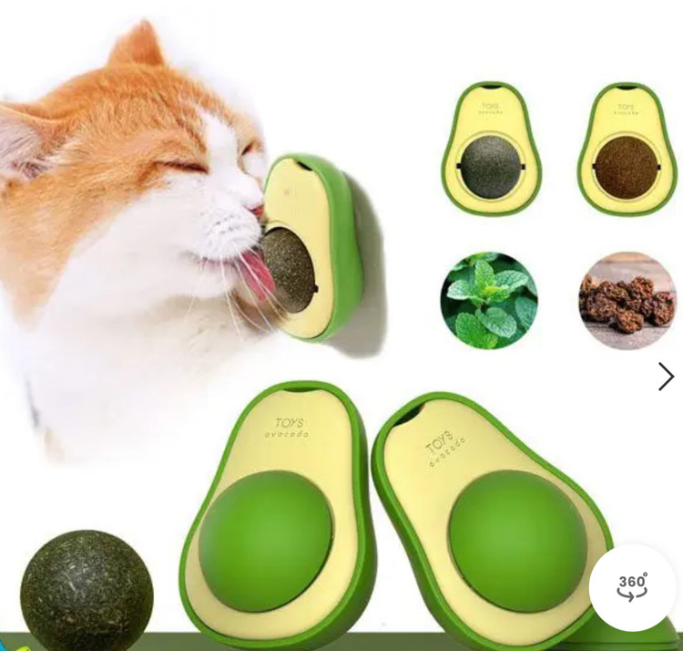 آبنبات کت نیپ دار گربه طرح آووکادو Avocado mint ball toy