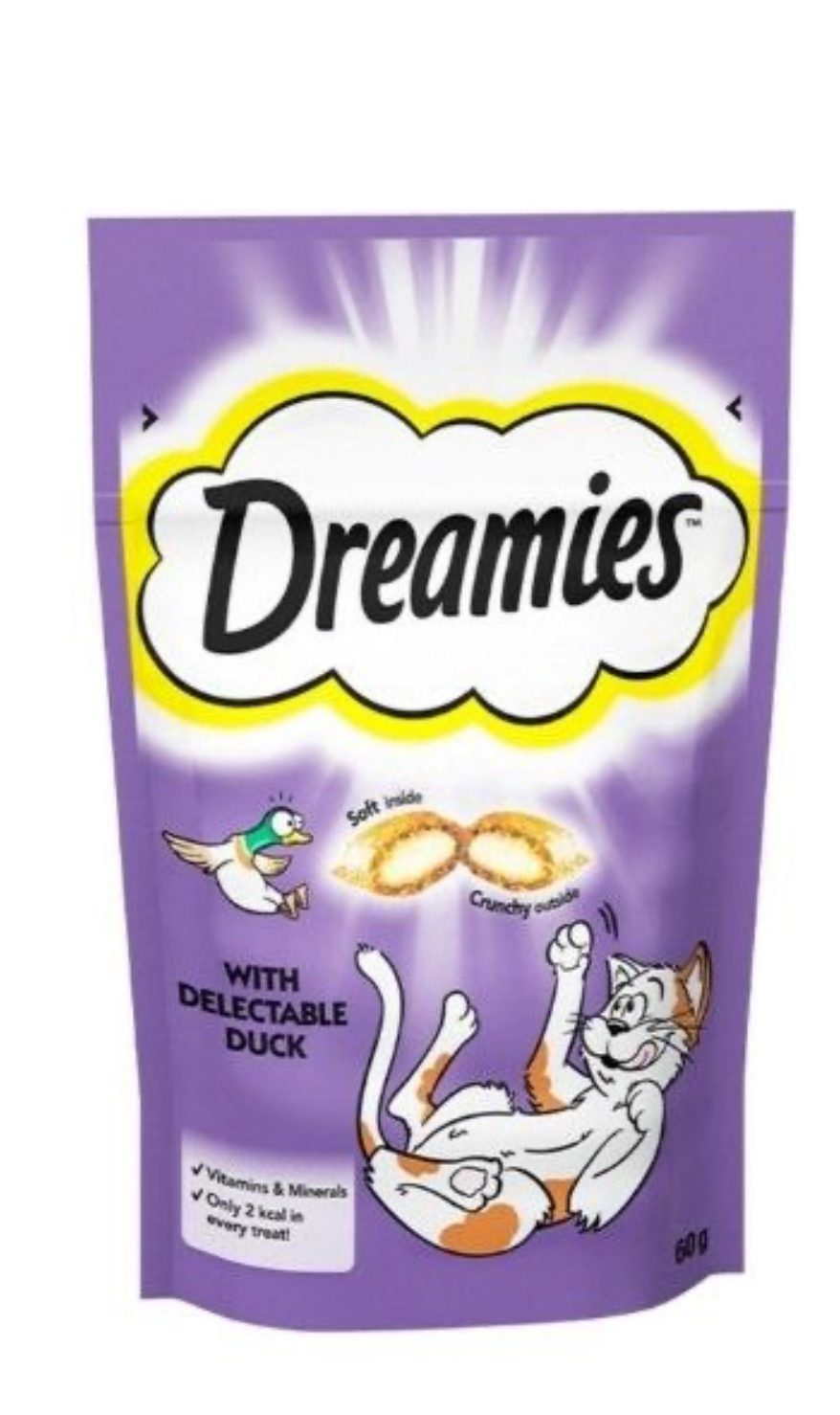 غذای تشویقی گربه دریمز مدل Snack With Duck وزن 60گرم