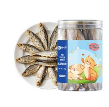 تشویقی سگ و گربه ان فور پی ماهی کاپلین فریز دراید N4P cat freeze dried Capelin وزن 100 گرم