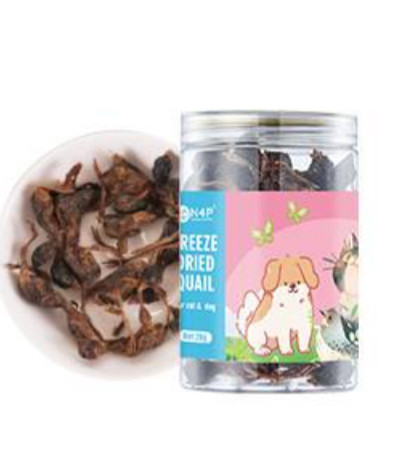 تشویقی سگ و گربه ان فور پی بلدرچین فریز دراید N4P cat freeze dried Quail وزن 20 گرم