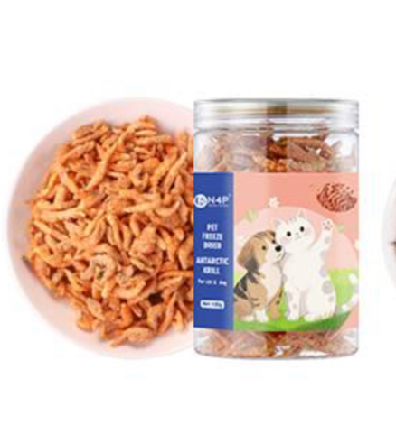 تشویقی سگ و گربه ان فور پی ماهی کریل فریز دراید N4P cat freeze dried Antarctic Krill وزن 100 گرم