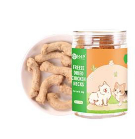 تشویقی سگ و گربه ان فور پی گردن مرغ فریز دراید N4P cat freeze dried Chicken Neckوزن 100 گرم