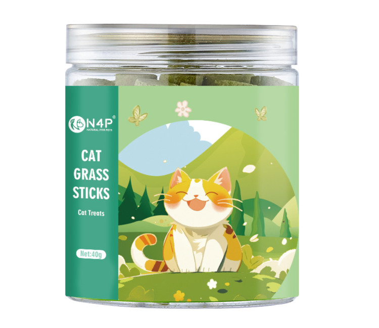 تشویقی گربه ان فور پی استیکی طعم کتنیپ N4P cat freeze dried Catgrass Sticks وزن 40 گرم