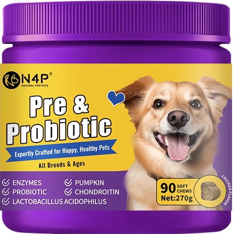 قرص تشویقی سگ پروبیوتیک و پریبیوتیک ان فور پی N4P Pre & Probiotics بسته 90 عددی